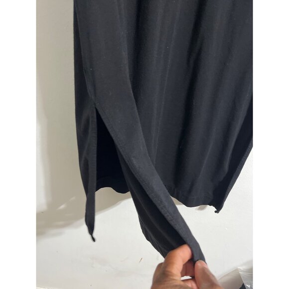 Cuyana Short Sleeve V Neck Tee Midi Dress Black Small Organic Cotton - Picture 6 of 15